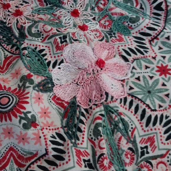 SUNDANCE LONG SLEEVE FLORAL EMBROIDERY tshirt.   #5516 - Picture 7 of 7